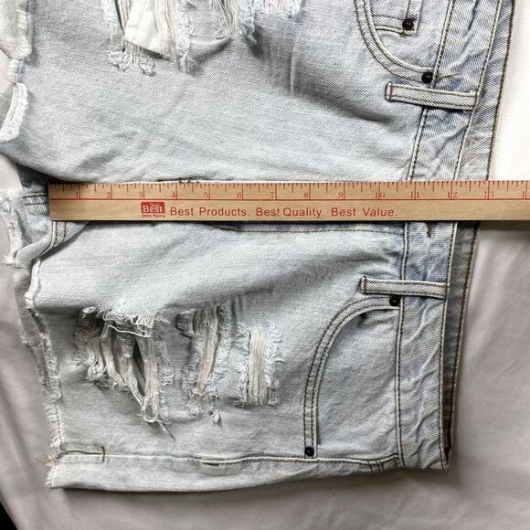 Vanilla Star high rise shortie distressed cut off denim shorts size 13 womens 31 - Picture 5 of 6